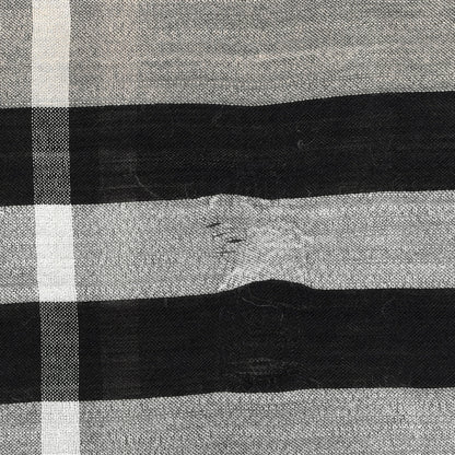 Burberry Silk Wool Giant Check Scarf Grey 5 of 5