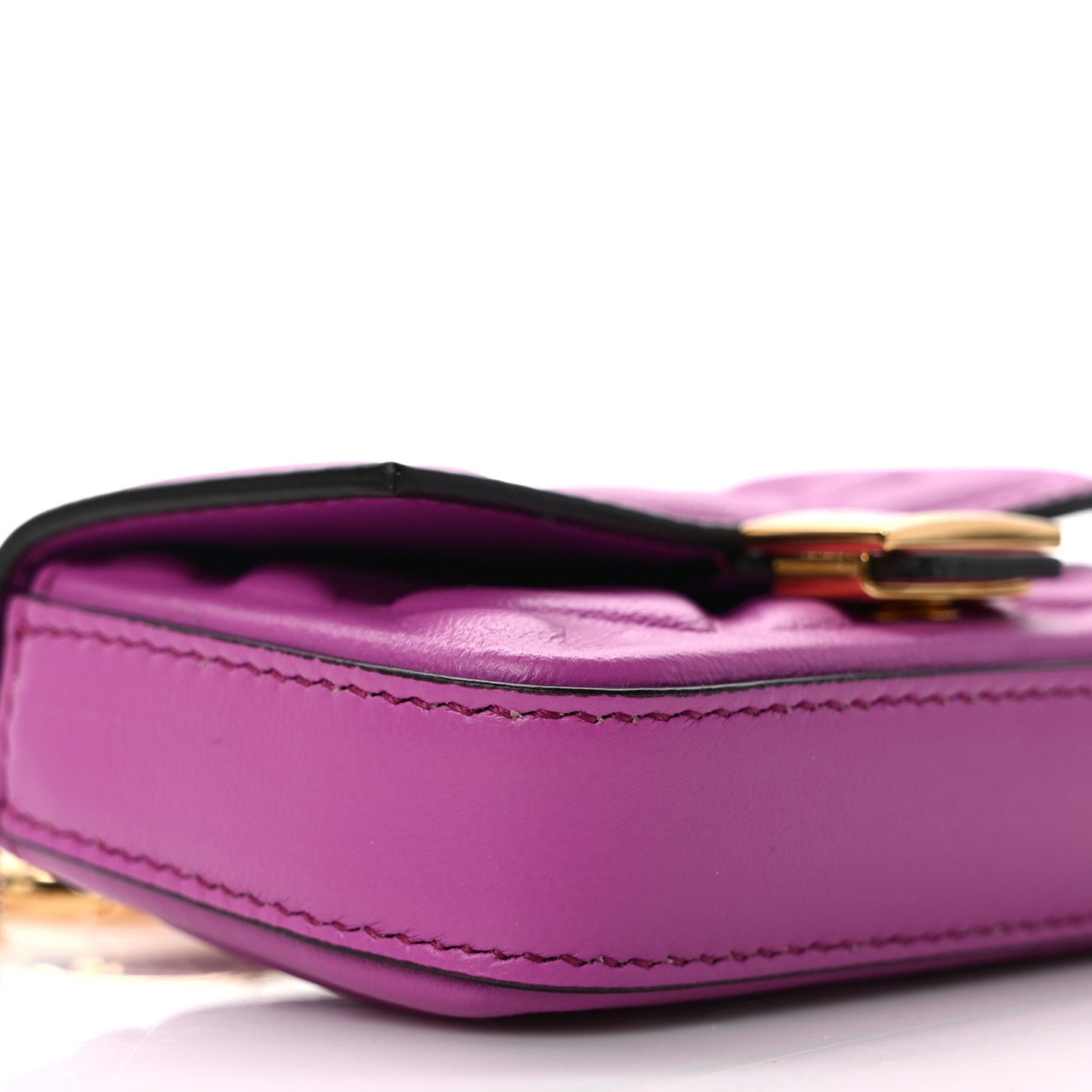 Nappa Matisse FF Embossed Nano Baguette Charm Bouganville