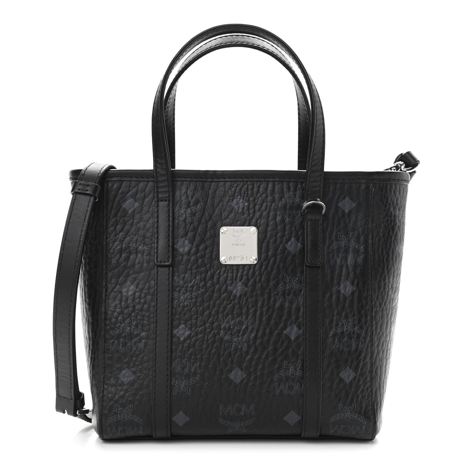 MCM Visetos Mini Toni Shopper Tote Black 1 of 11