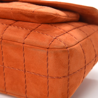 Chanel Suede Square Quilted Flap Orange 10 of 12