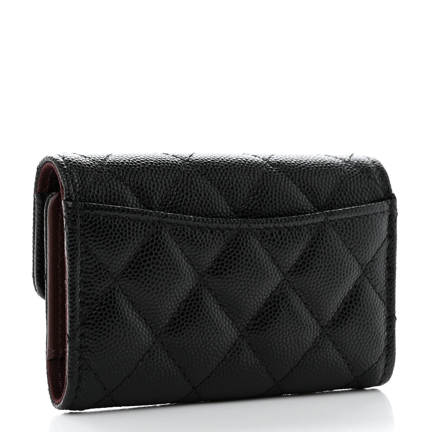 Caviar Quilted Classic 4 Key Holder Wallet Black