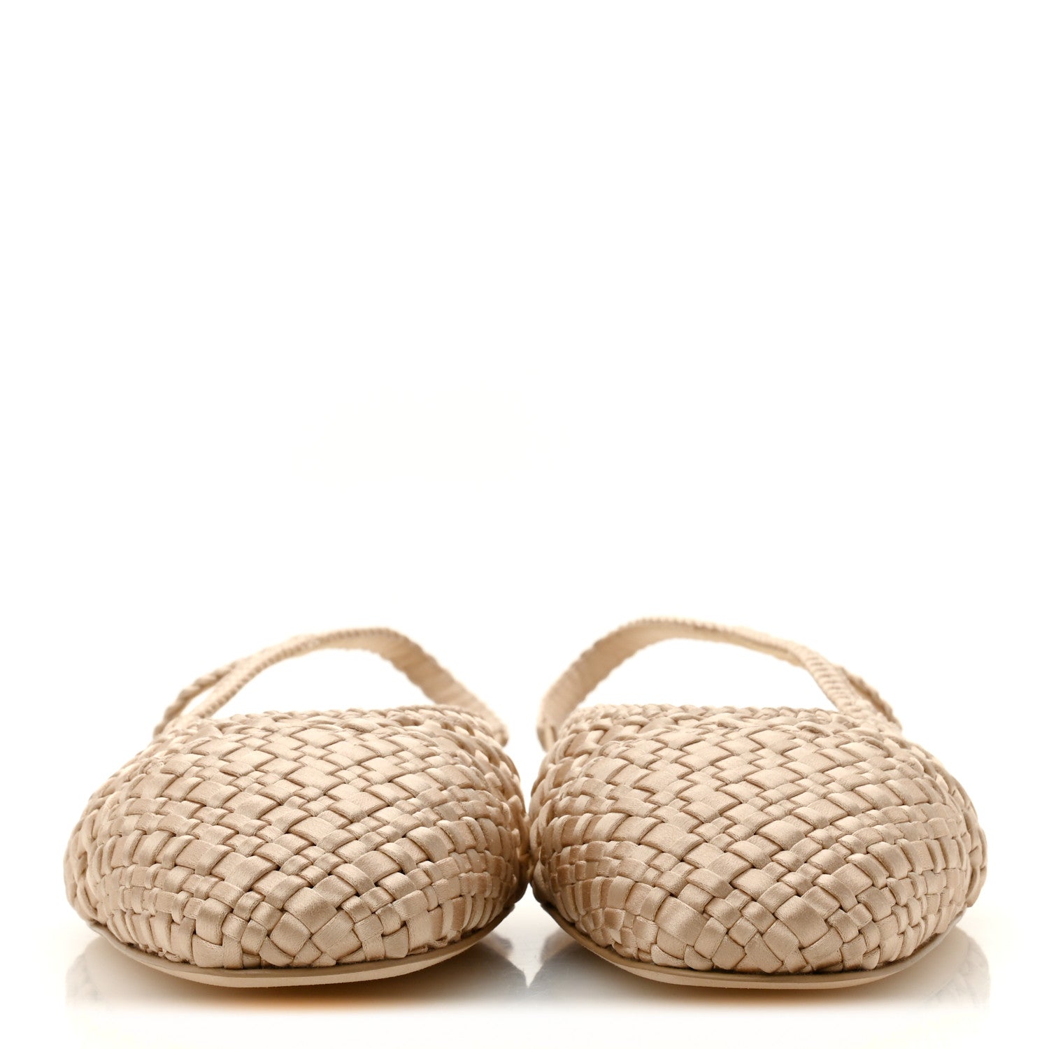 Chanel Satin Braided Slingback Flats 40.5 Beige 3 of 10