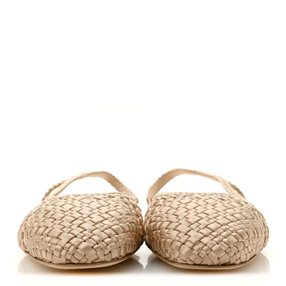Chanel Satin Braided Slingback Flats 40.5 Beige 3 of 10