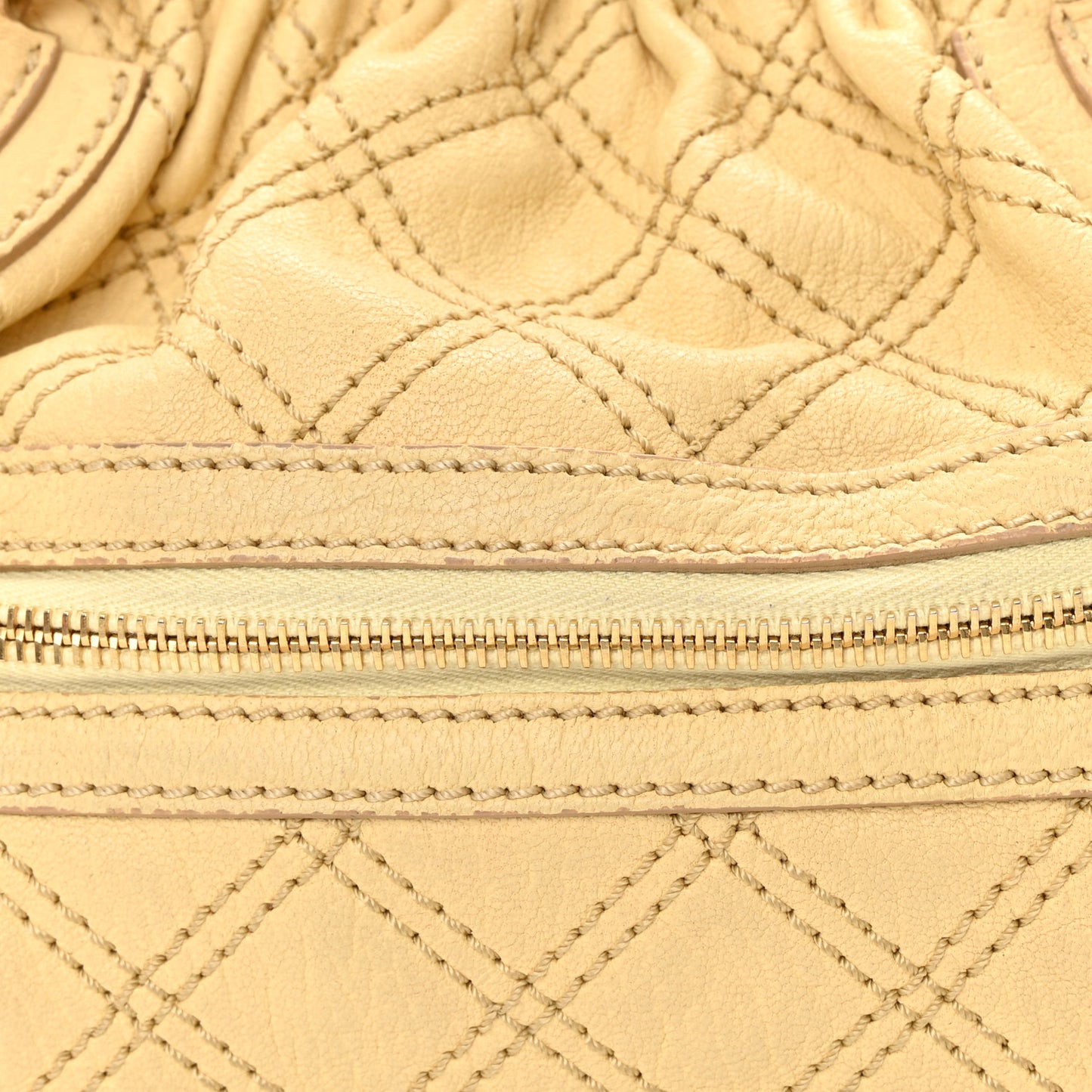 Calfskin Quilted Stam Light Yellow