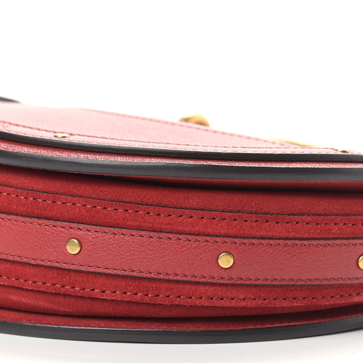 Shiny Goatskin Smooth Calfskin Suede Small Pixie Bag Dahlia Red