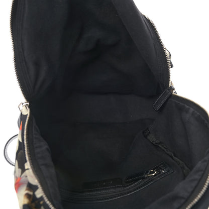 Givenchy Nylon Calfskin Magnolia and Moth Print Backpack Black 4 of 13