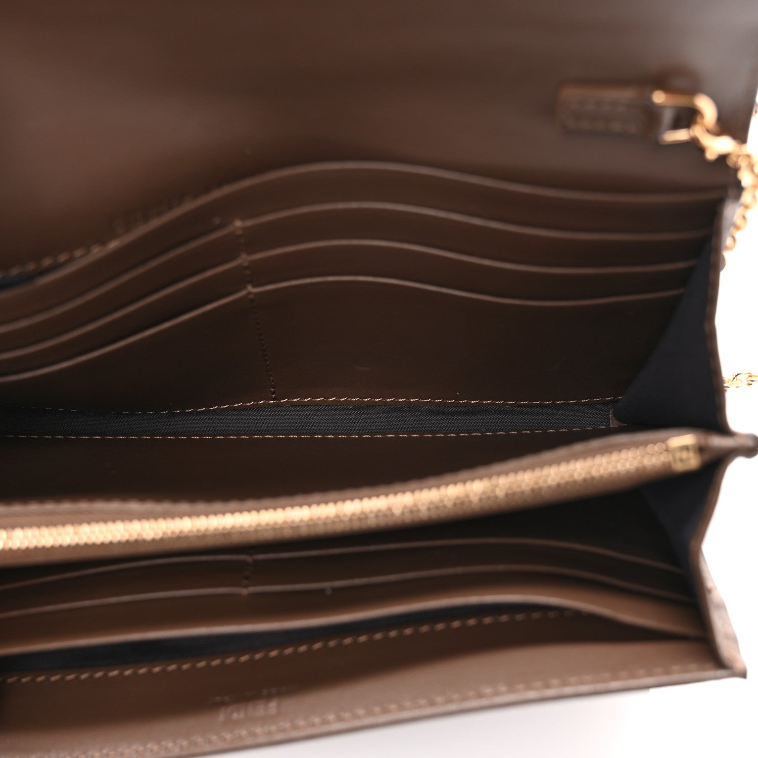 Fendi Vitello Soft FF Diamonds Continental Envelope Wallet On Chain Maya Black 4 of 11