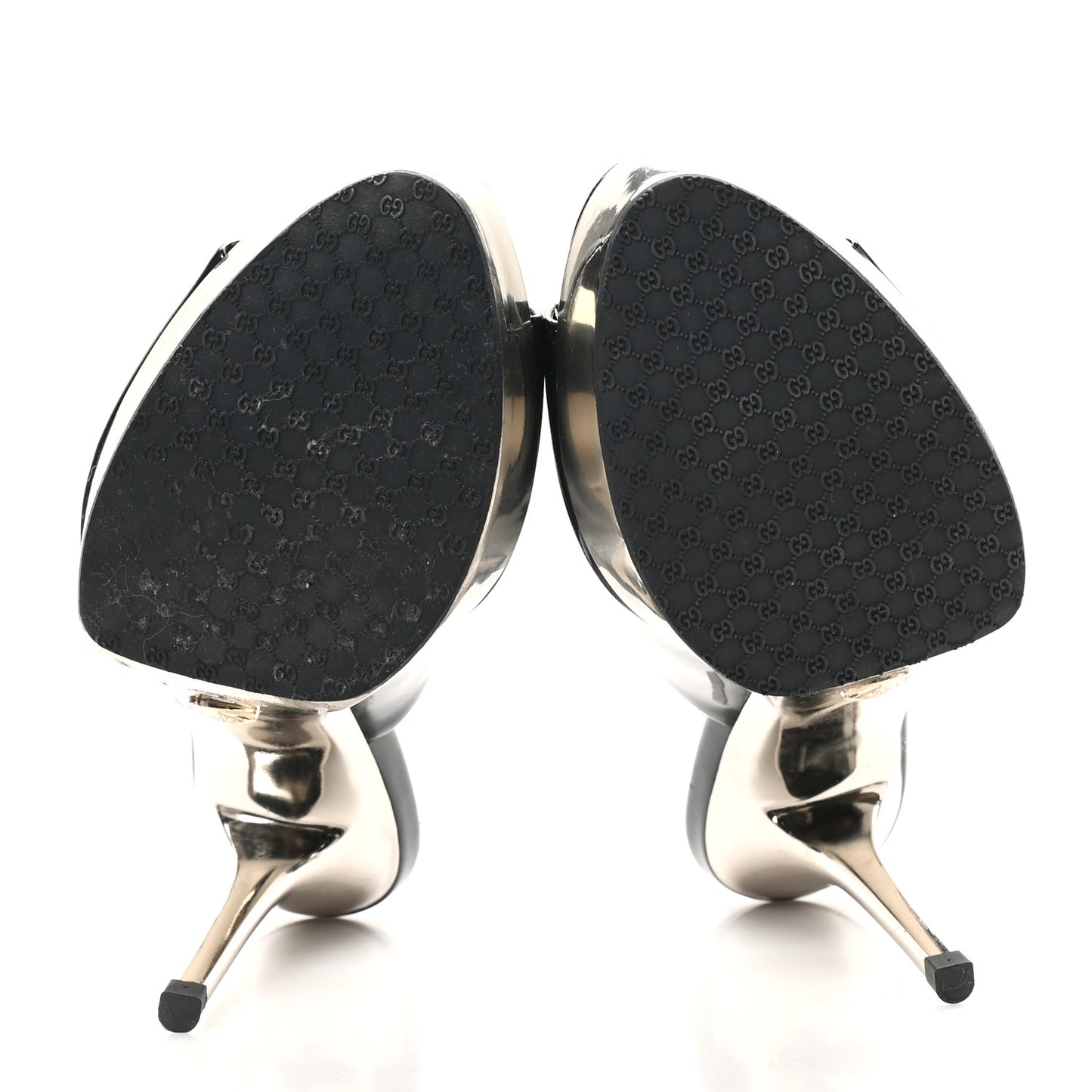 Patent Platform High Heel Slides 8 Black