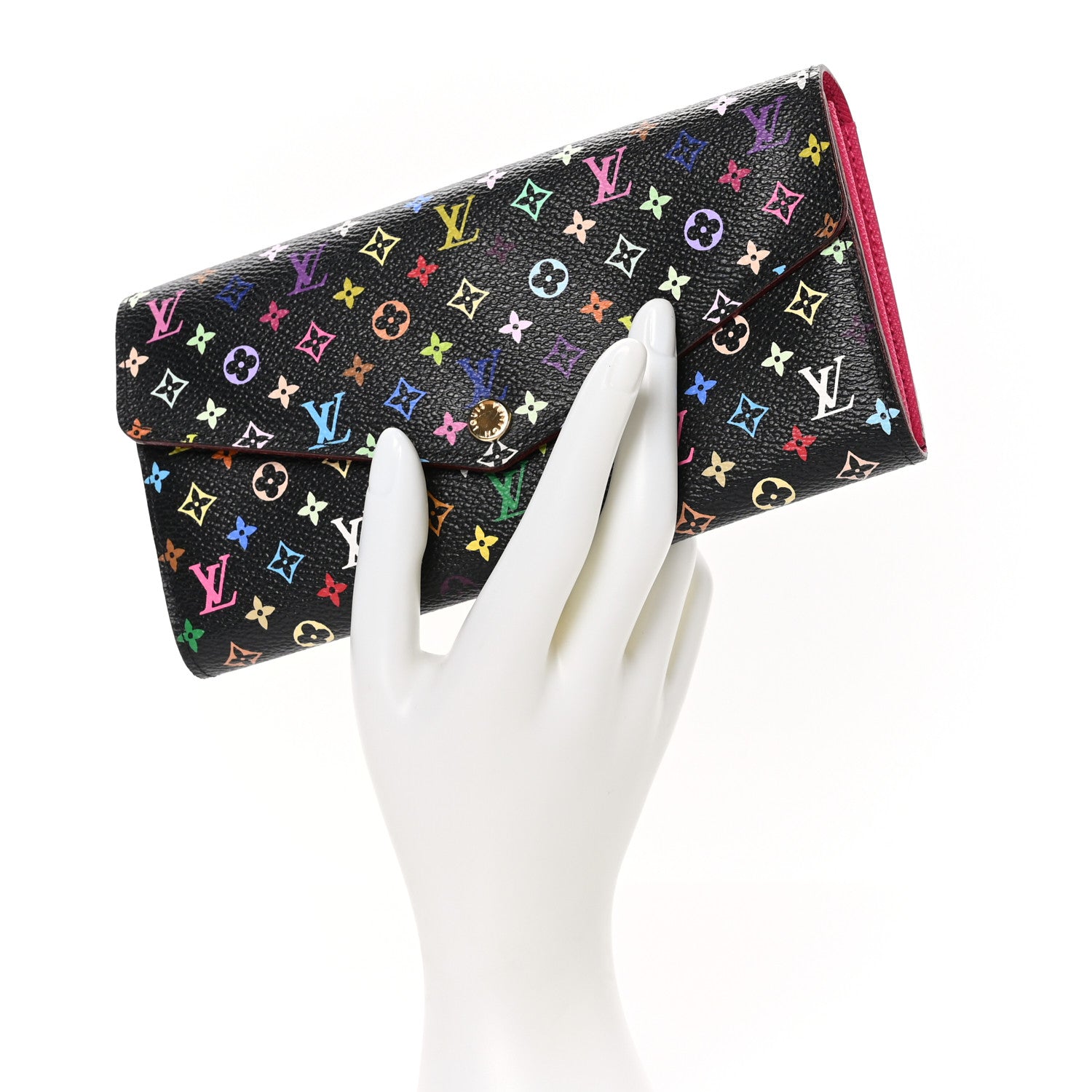 Louis Vuitton Monogram Multicolor Sarah Wallet NM Black Grenade 2 of 8