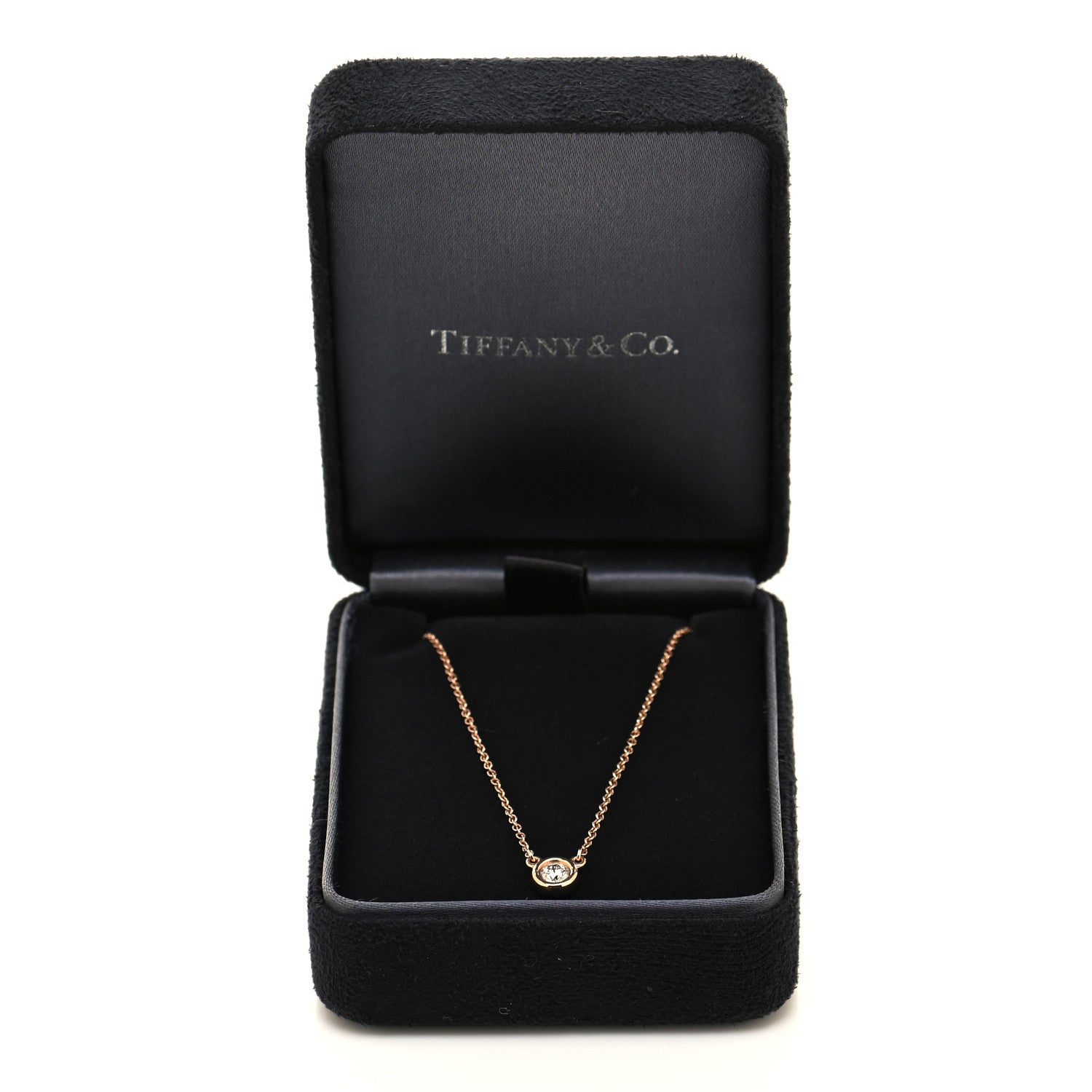 Tiffany 18K Rose Gold Diamond .17ct Elsa Peretti Diamonds by the Yard Pendant Necklace 6 of 6