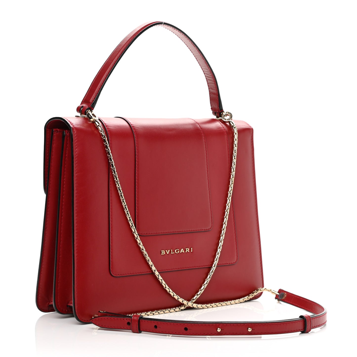 Calfskin Serpenti Forever Top Handle Red