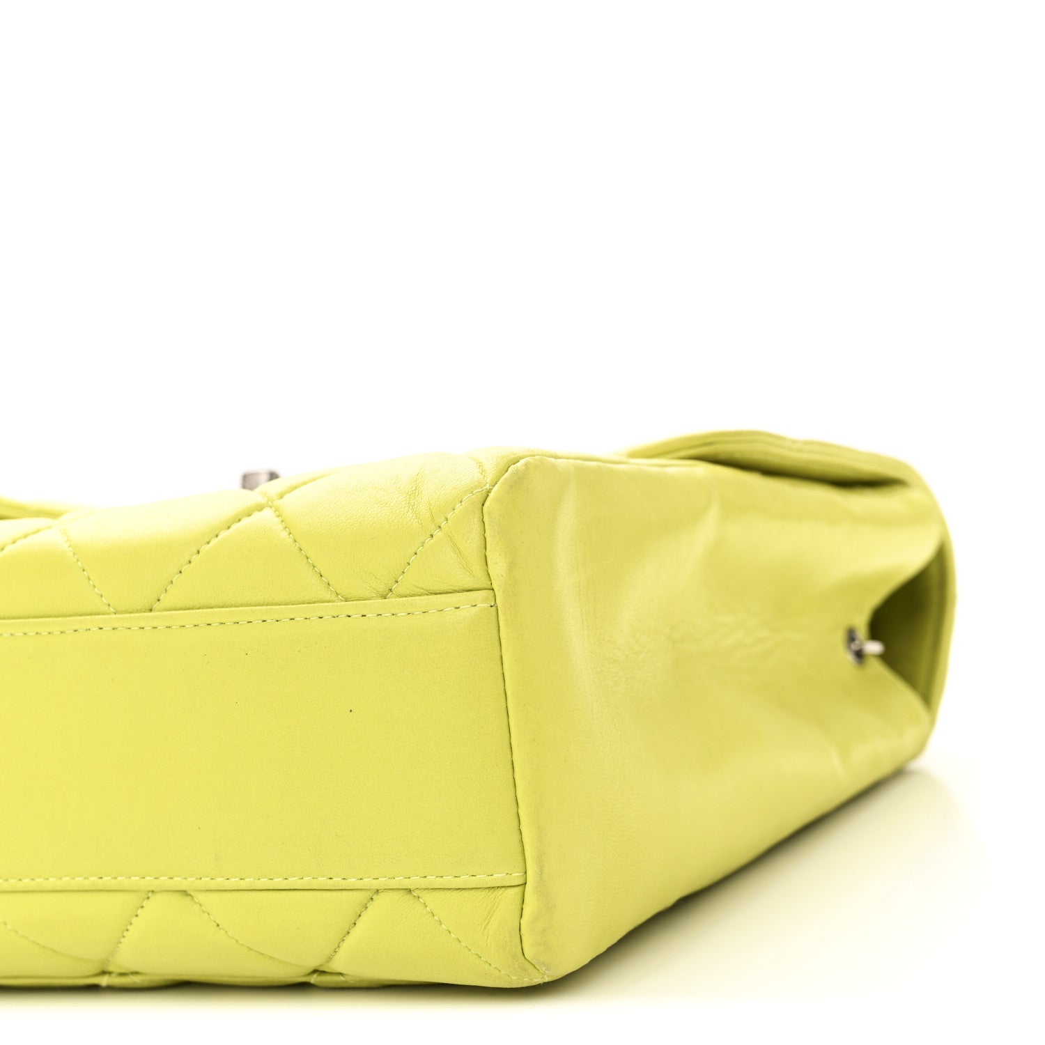 Chanel Lambskin Quilted CC Single Flap Green 11 of 14