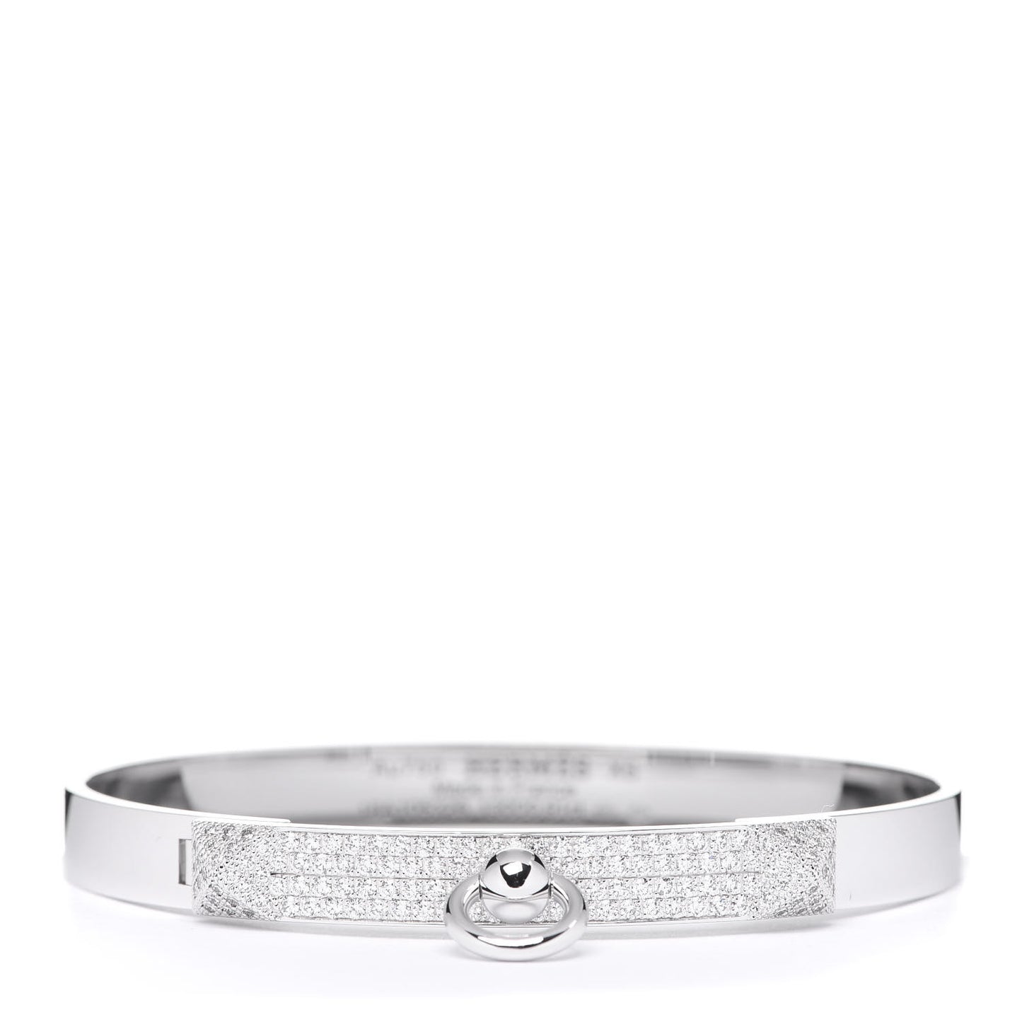 18K White Gold Pave Diamond PM Collier De Chien Bracelet XS