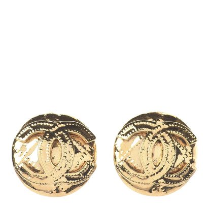 Chanel CC Button Clip On Earrings Gold 1 of 4