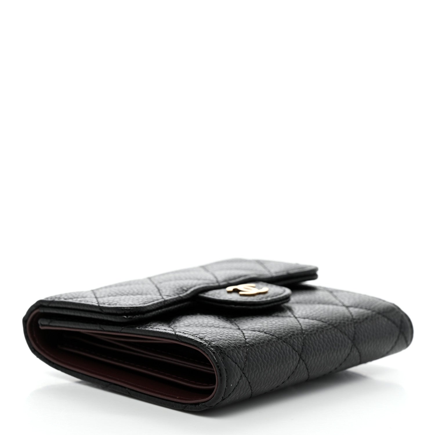 Chanel Caviar Quilted Compact Flap Wallet Black 4 of 8
