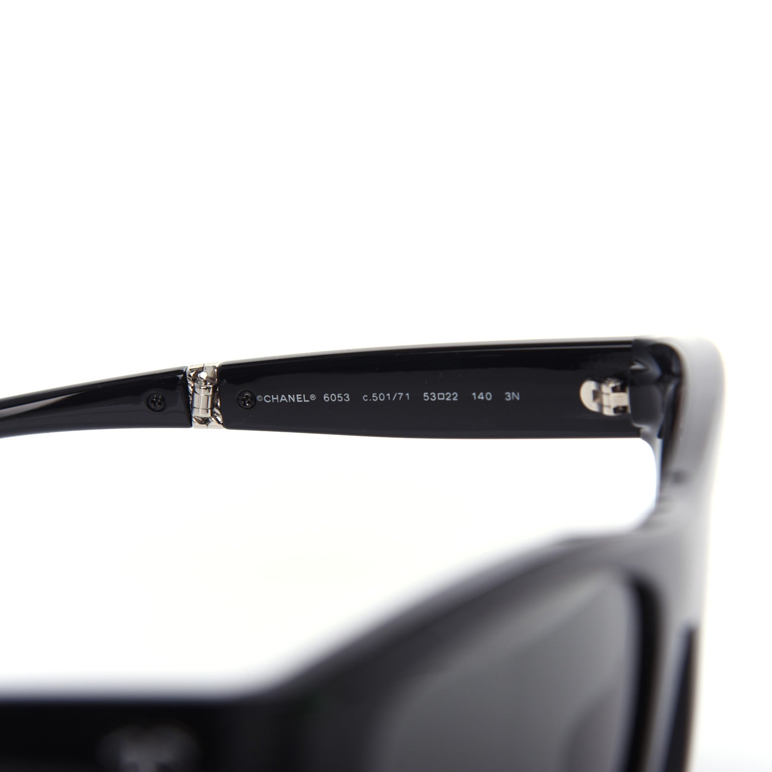 Chanel Nylon Metal Square Folding Sunglasses 6053 Black 5 of 8