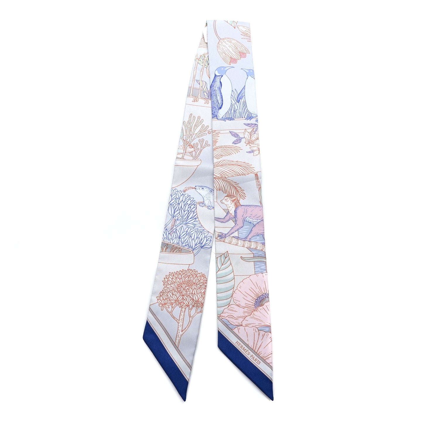 Silk Precious Paradise Twilly Gris Perle Bleu Vif Rose Pale