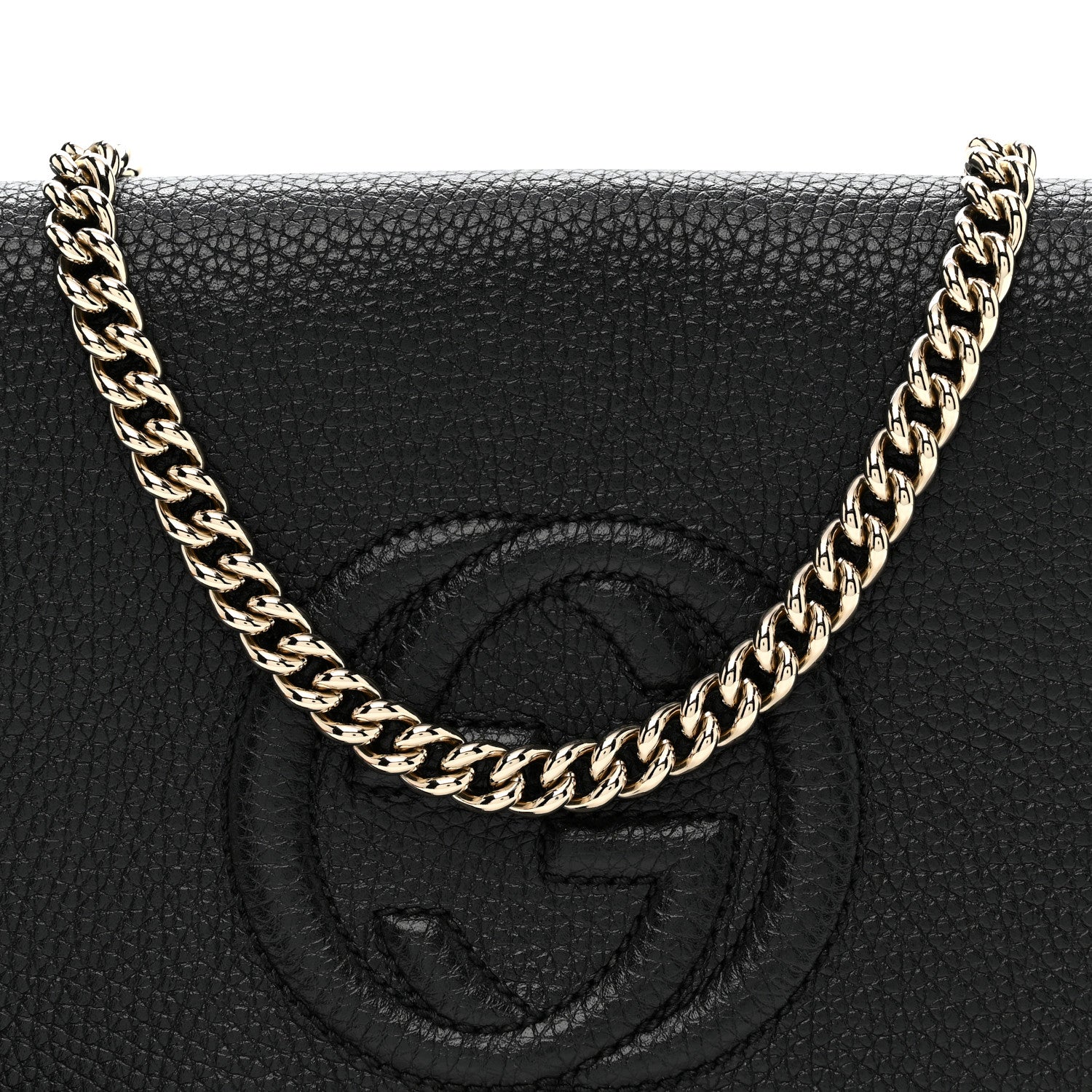 Gucci Pebbled Calfskin Medium Soho Flap Crossbody Black 8 of 10