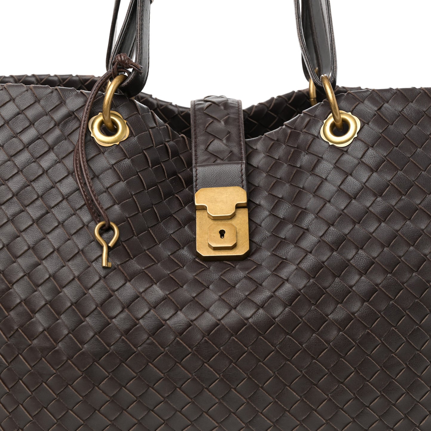 Nappa Intrecciato Large Capri Tote Ebano