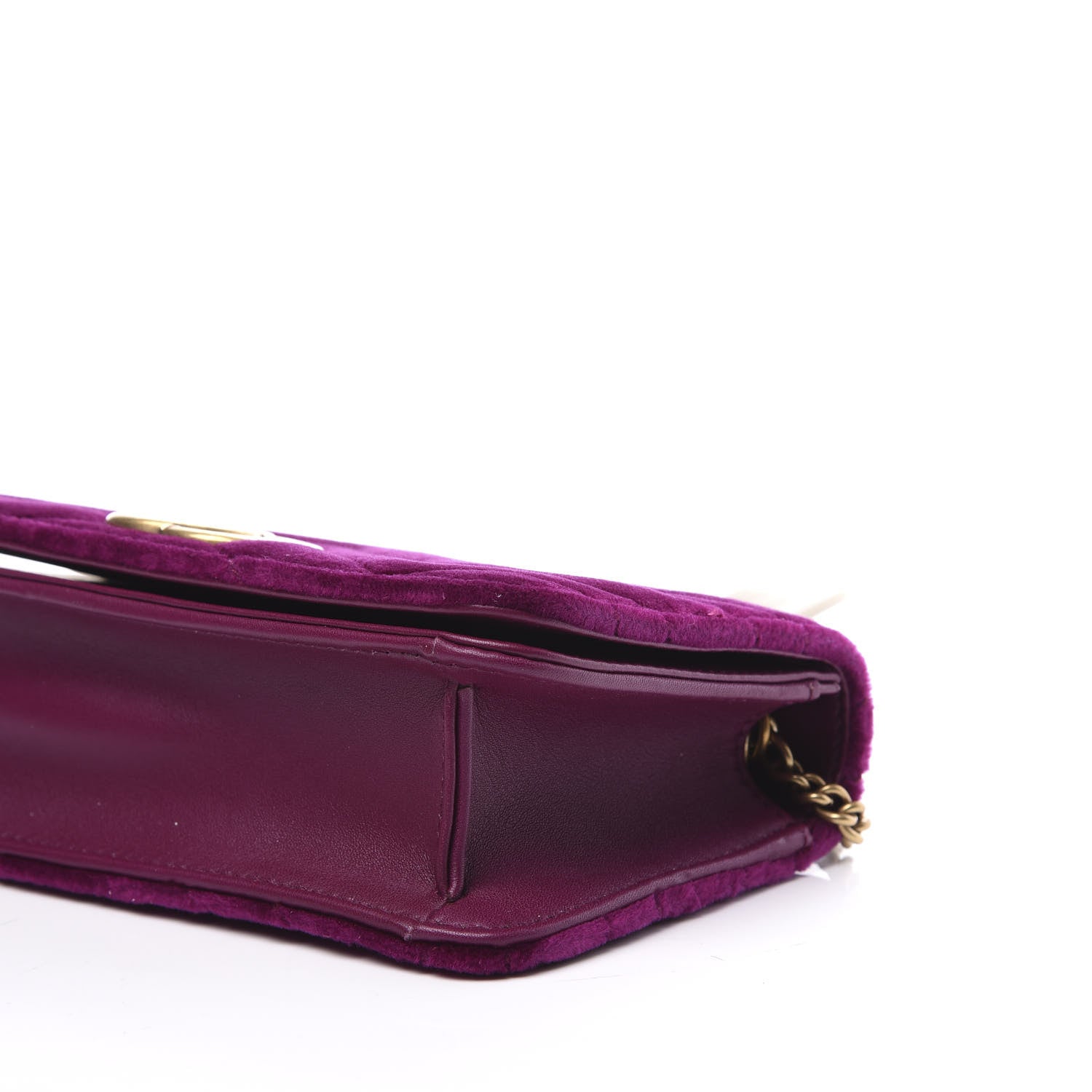 Gucci Velvet Matelasse GG Marmont Mini Bag Fuchsia Violet Cyclamen 6 of 10