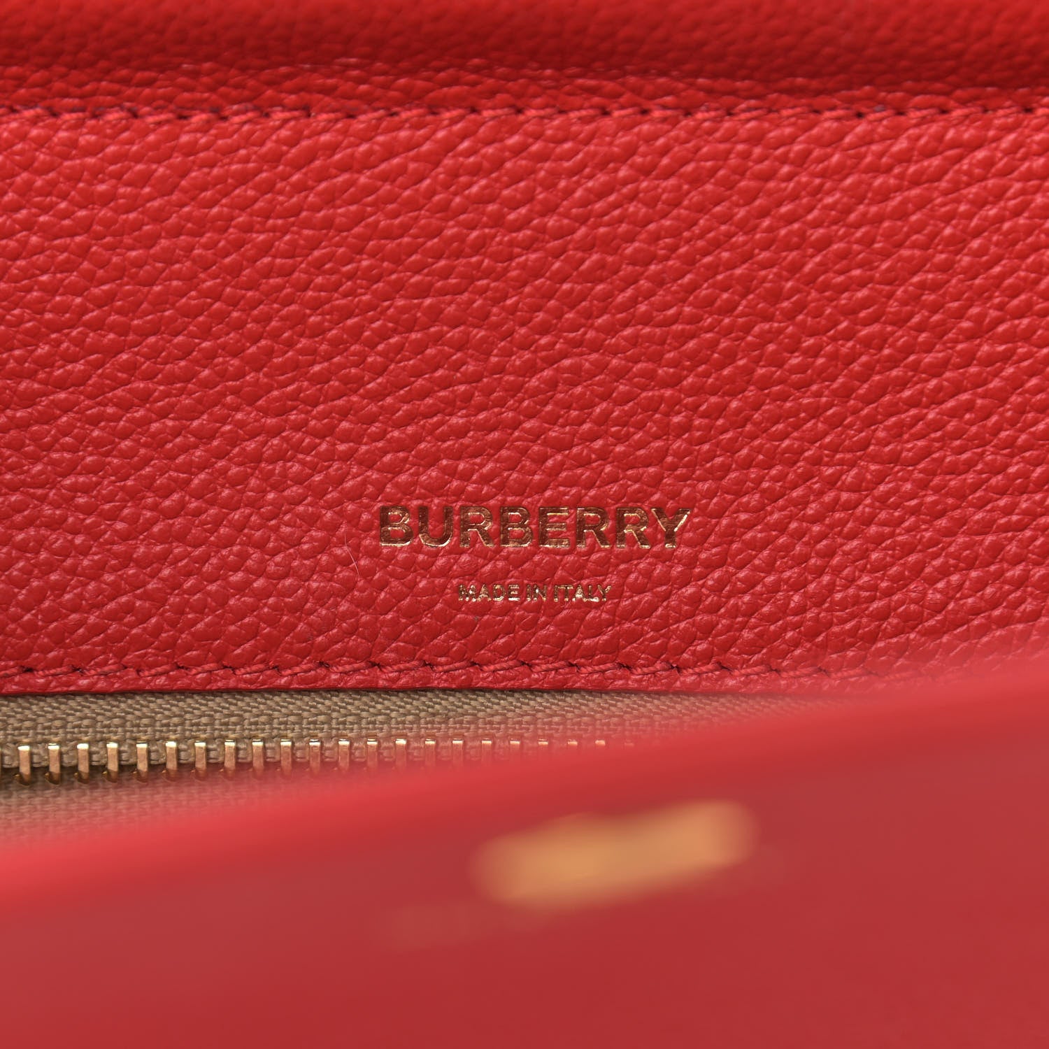 Burberry Grainy Calfskin Small Two Handle Title Bag Red 7 of 14