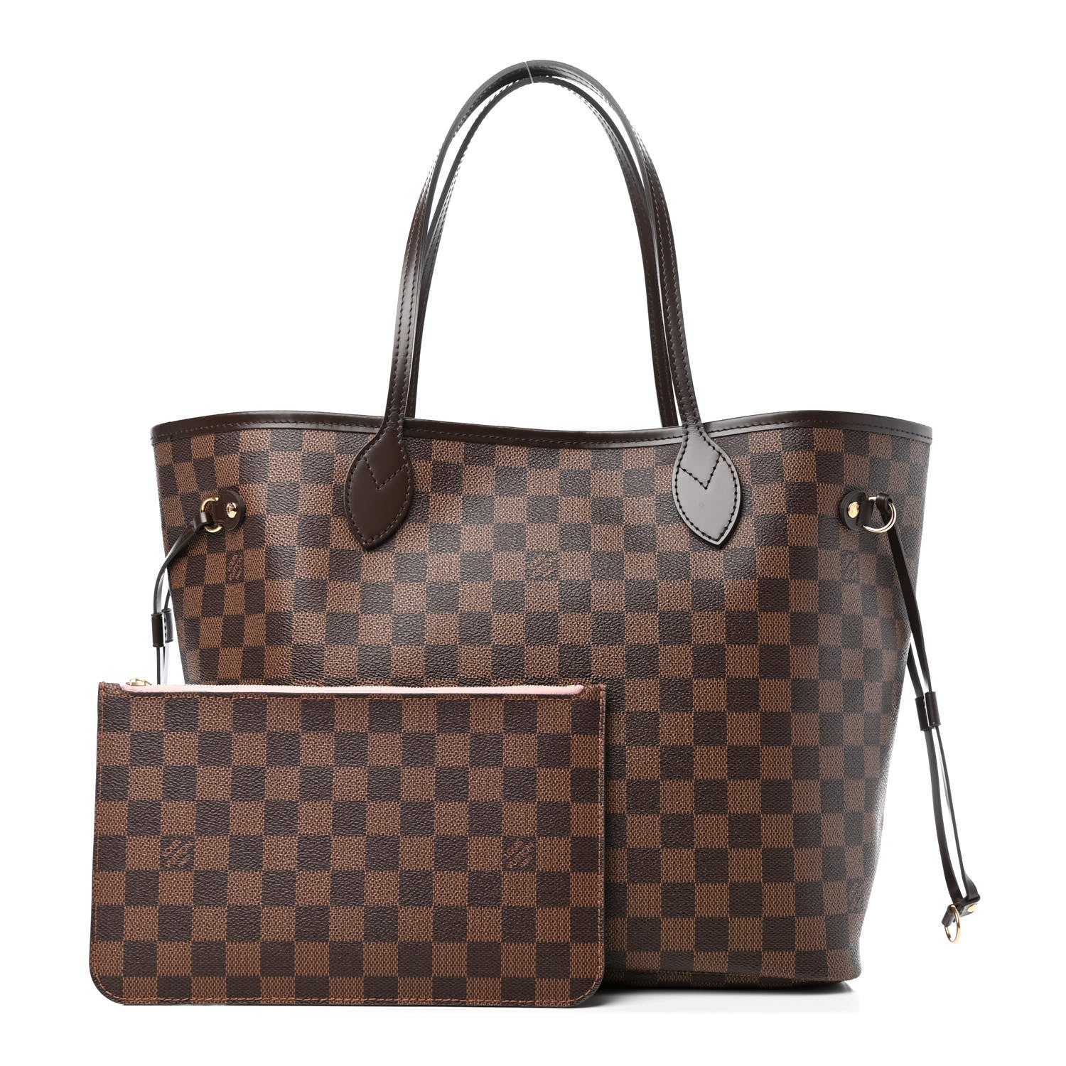 Louis Vuitton Damier Ebene Neo Neverfull MM Rose Ballerine 1 of 4