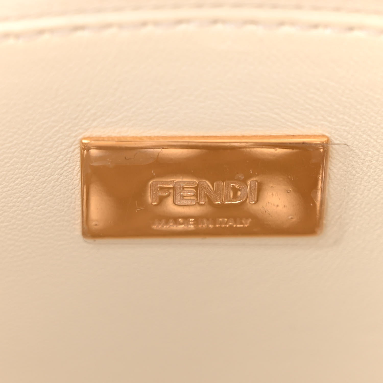 Fendi Nappa Intreccio Stacked Bar Mini Peekaboo Iconic Satchel White 7 of 11