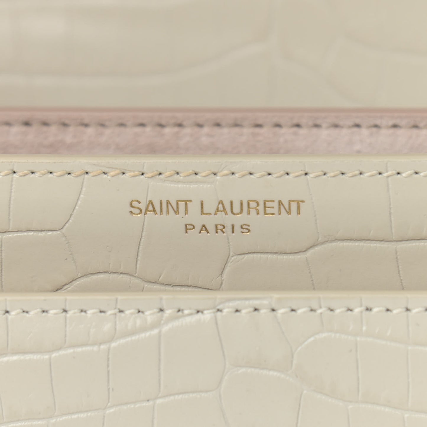 Calfskin Crocodile Embossed Medium Monogram Sunset Blanc Vintage