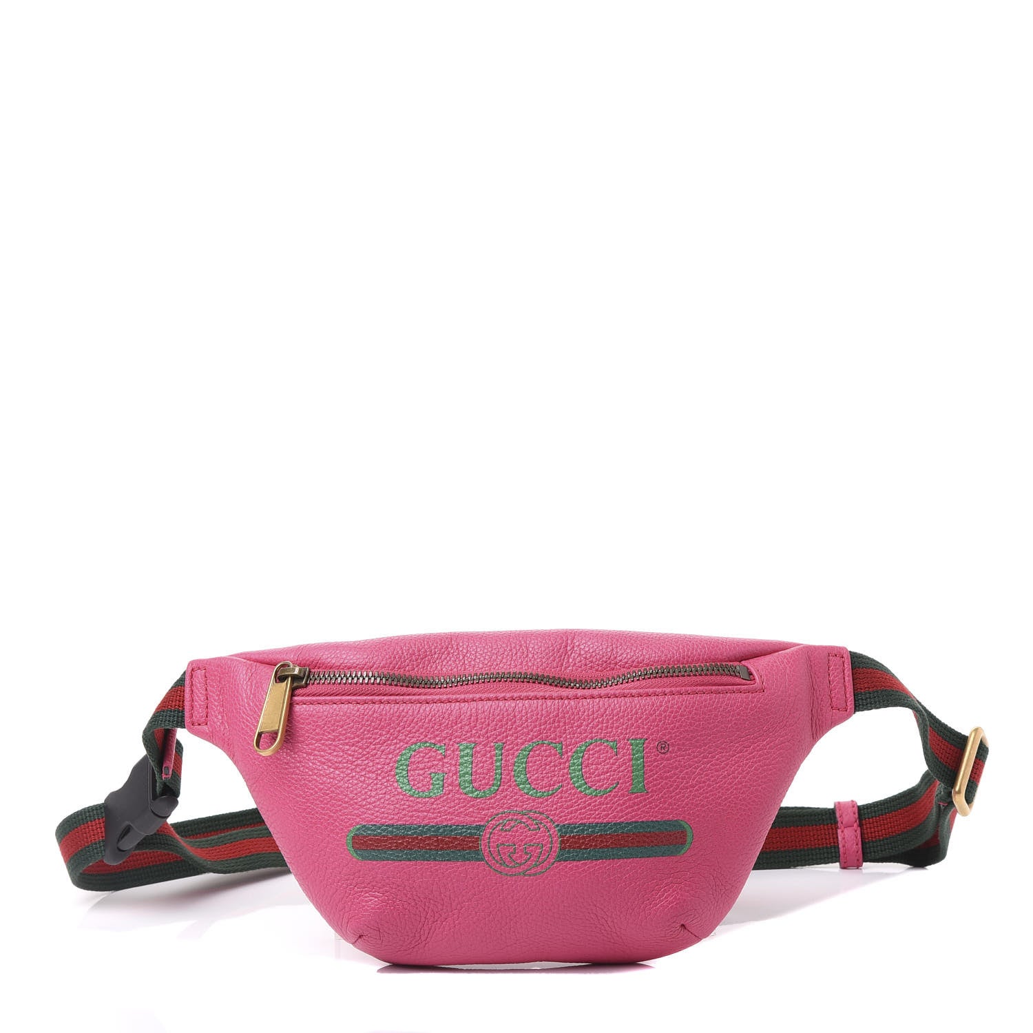Gucci Grained Calfskin Small Logo Belt Bag Box Pink Green 1 of 9