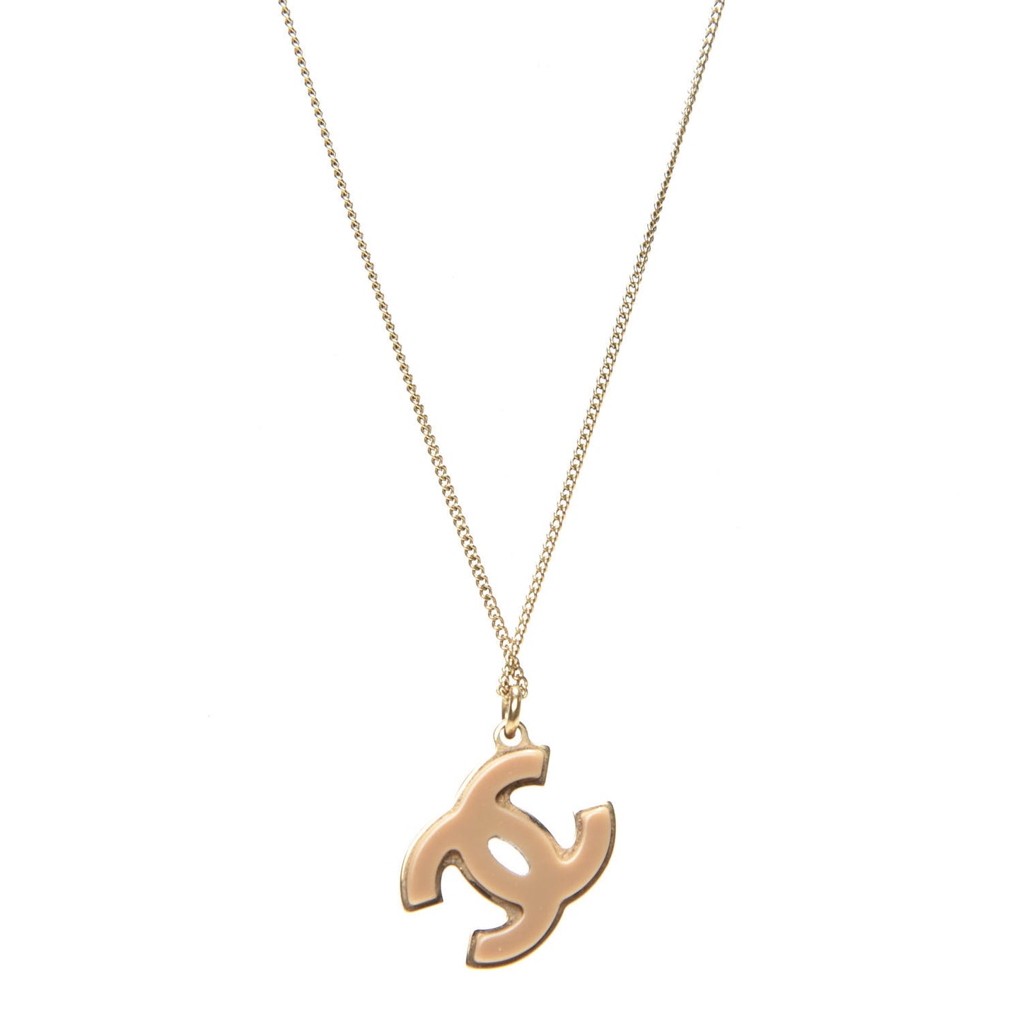 Resin CC Pendant Necklace Gold
