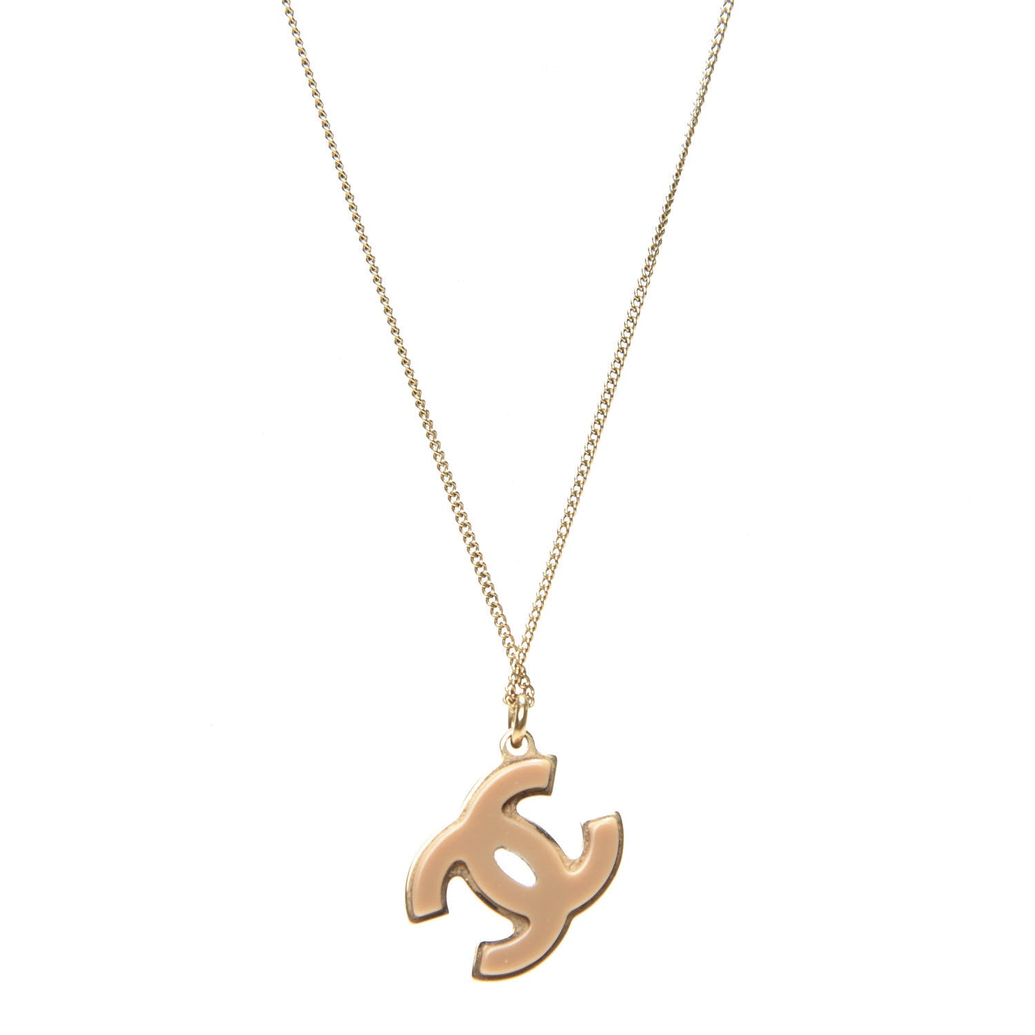 Chanel Resin CC Pendant Necklace Gold 5 of 6