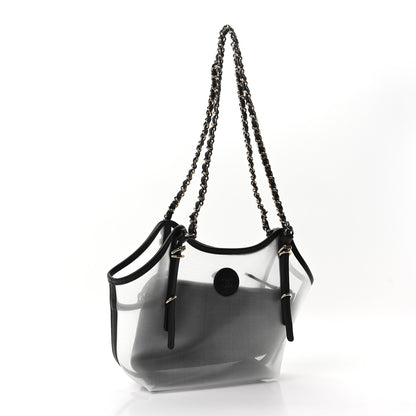 Chanel Mesh Calfskin Small Shopping Bag Transparent Black 4 of 12