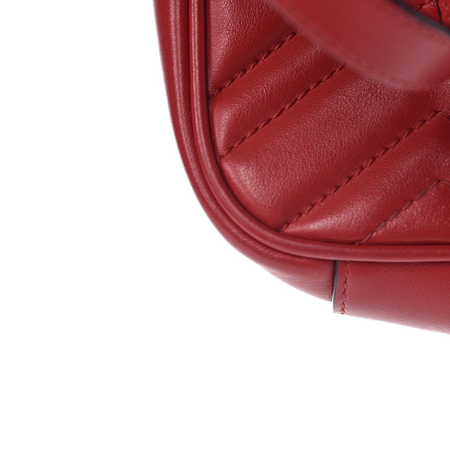 Calfskin Matelasse Mini GG Marmont Shoulder Bag Hibiscus Red