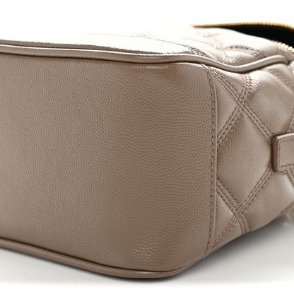 Saint Laurent Grain de Poudre Quilted 80's Vanity Bag Dark Beige 11 of 13