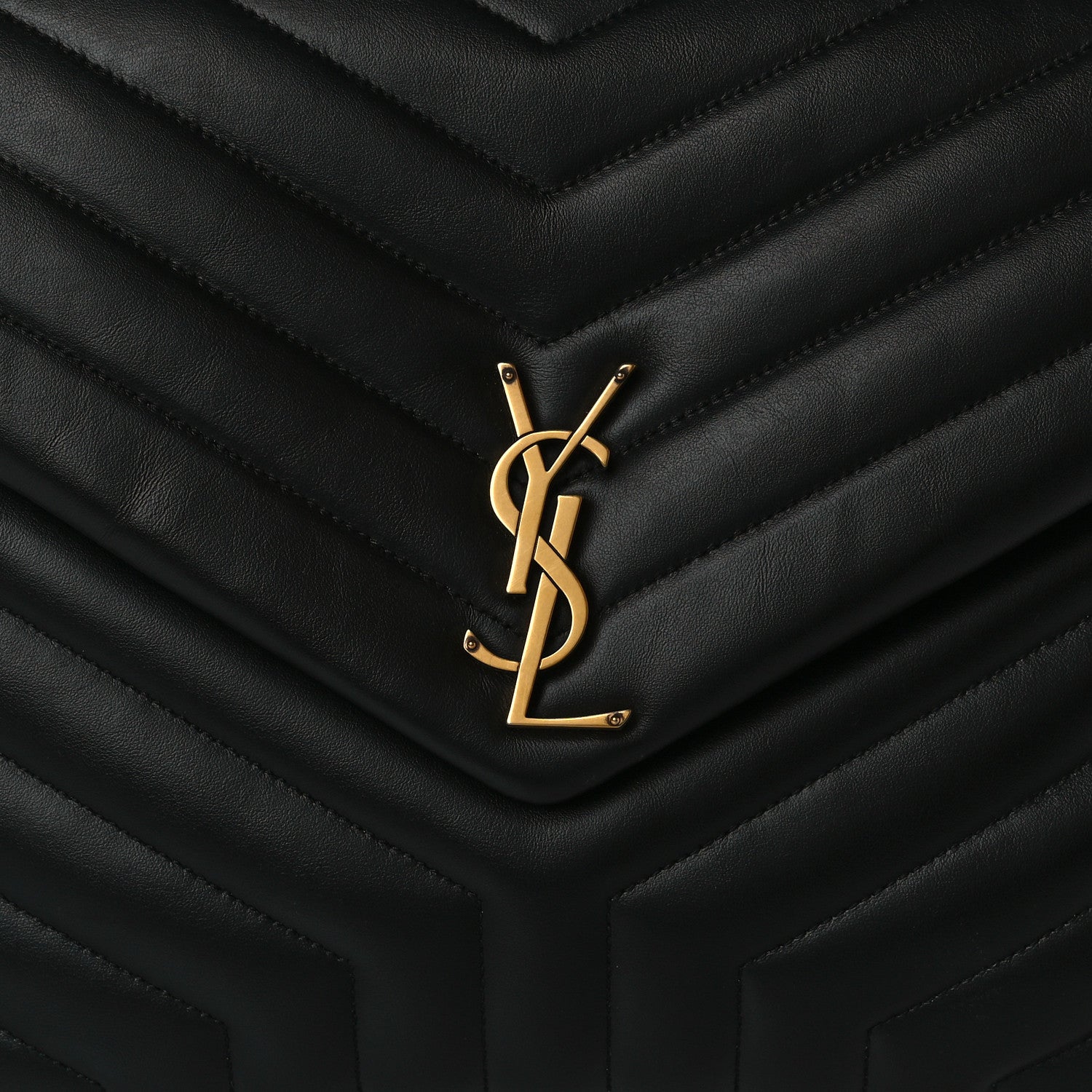 Saint Laurent Calfskin Y Quilted Monogram Large Loulou Chain Satchel Black 6 of 9