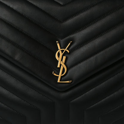 Saint Laurent Calfskin Y Quilted Monogram Large Loulou Chain Satchel Black 6 of 9