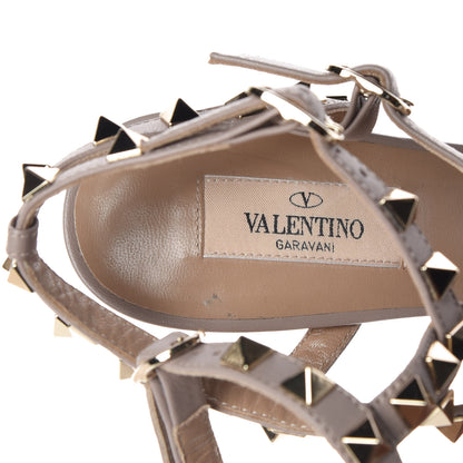 Valentino Garavani Patent Rockstud Ankle Strap Low Heel Pumps 37.5 Rubin Poudre 9 of 10