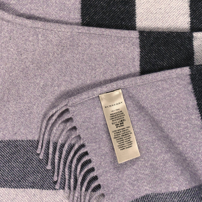 Burberry Merino Wool Cashmere Check Collette Cape Purple 3 of 5