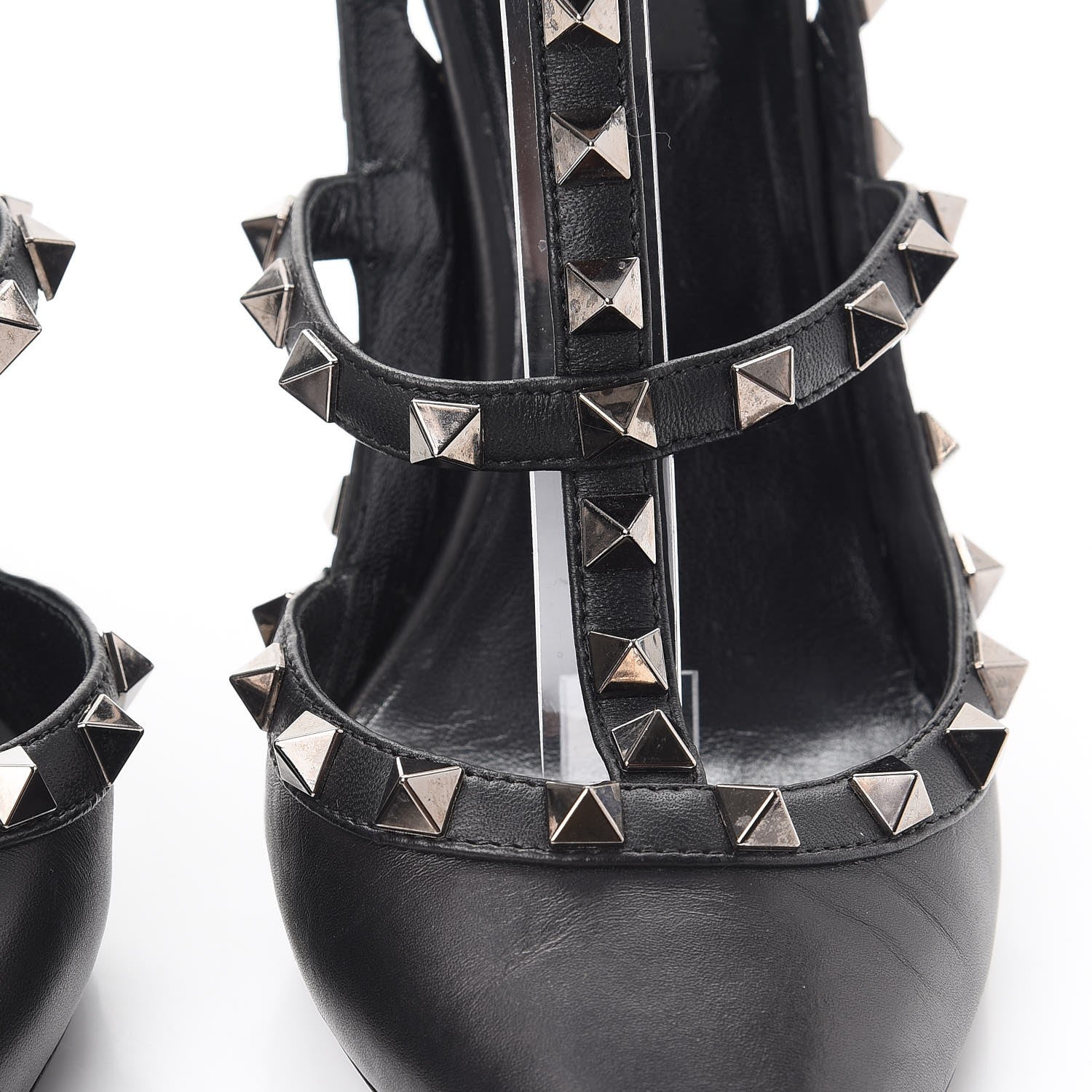 Valentino Garavani Nappa Rockstud Ankle Strap Pumps 38 Black 12 of 20