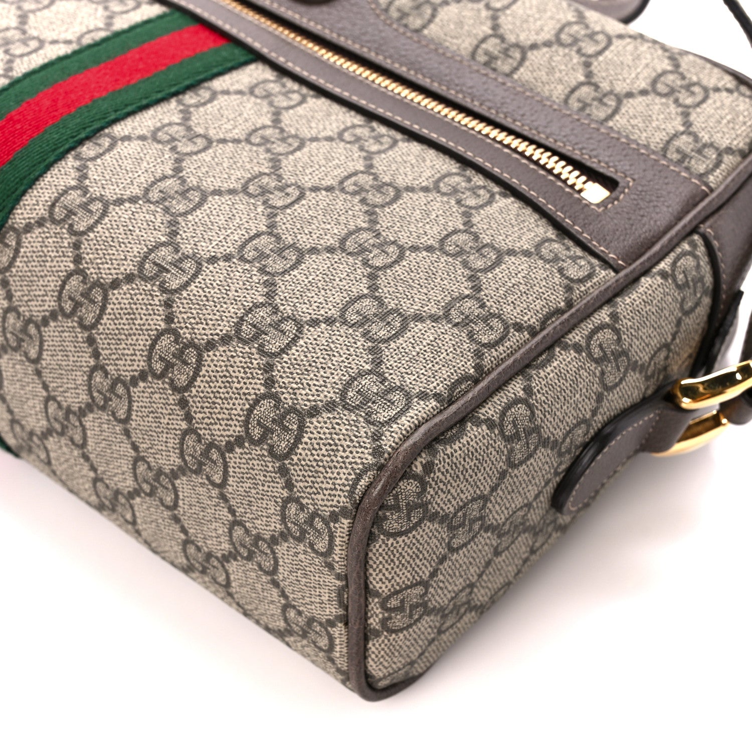 Gucci GG Supreme Monogram Web Small Ophidia Shoulder Bag Brown 11 of 12