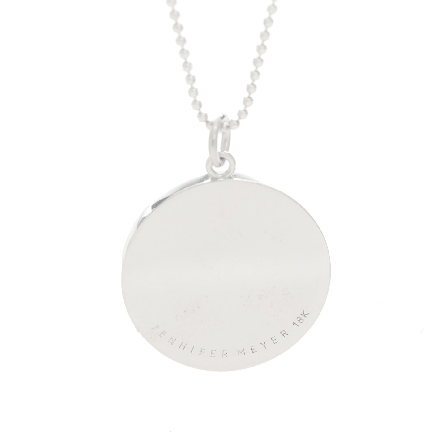 18K White Gold Diamond Good Luck Pendant Necklace