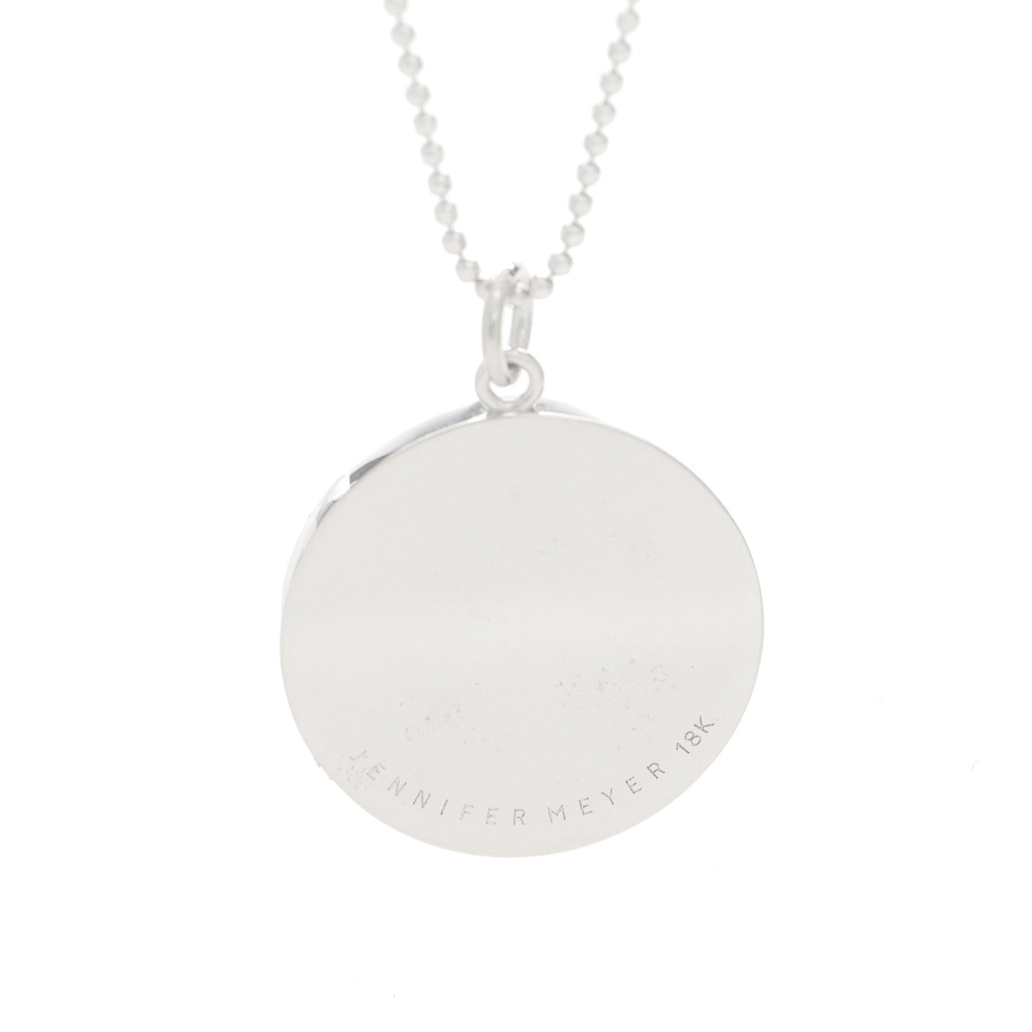 Jennifer Meyer 18K White Gold Diamond Good Luck Pendant Necklace 4 of 6