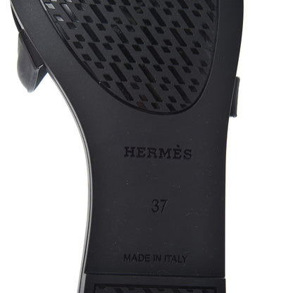 Hermes Rubber Aloha Sandals 37 Black 9 of 11