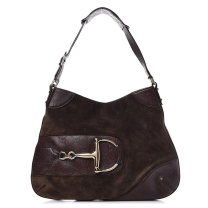 Gucci Guccissima Suede Hasler Hobo Dark Brown 1 of 16