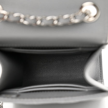 Chanel Grained Calfskin Quilted CC Box Clutch With Chain Grey 5 of 12