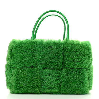 Bottega Veneta Shearling Small Intrecciato Arco Tote Parakeet 3 of 10