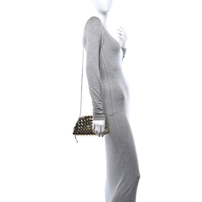Bottega Veneta Metallic Lambskin Intrecciato The Mini Pouch Silver Gold 2 of 8