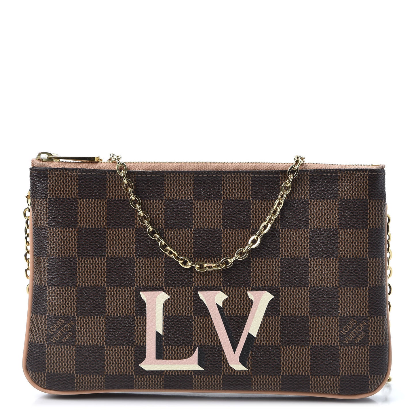 Damier Ebene Double Zip Pochette