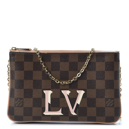 Louis Vuitton Damier Ebene Double Zip Pochette 1 of 12