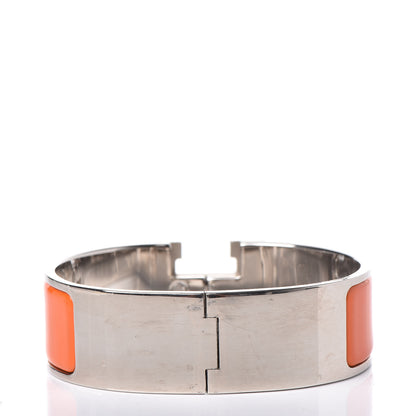 Hermes Enamel Wide Clic Clac H Bracelet GM Orange 3 of 6